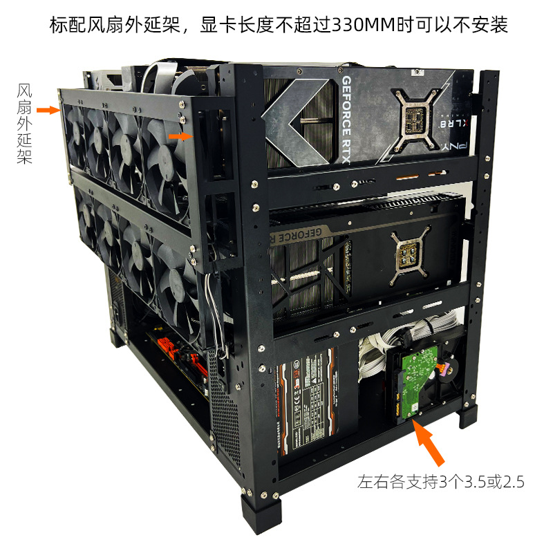 겹쳐서 사용할 수 있는 개방형 GPU 랙, 6, 8,  - Gpu Mining Rig Frame 8 Gpu 리뷰 및 가격